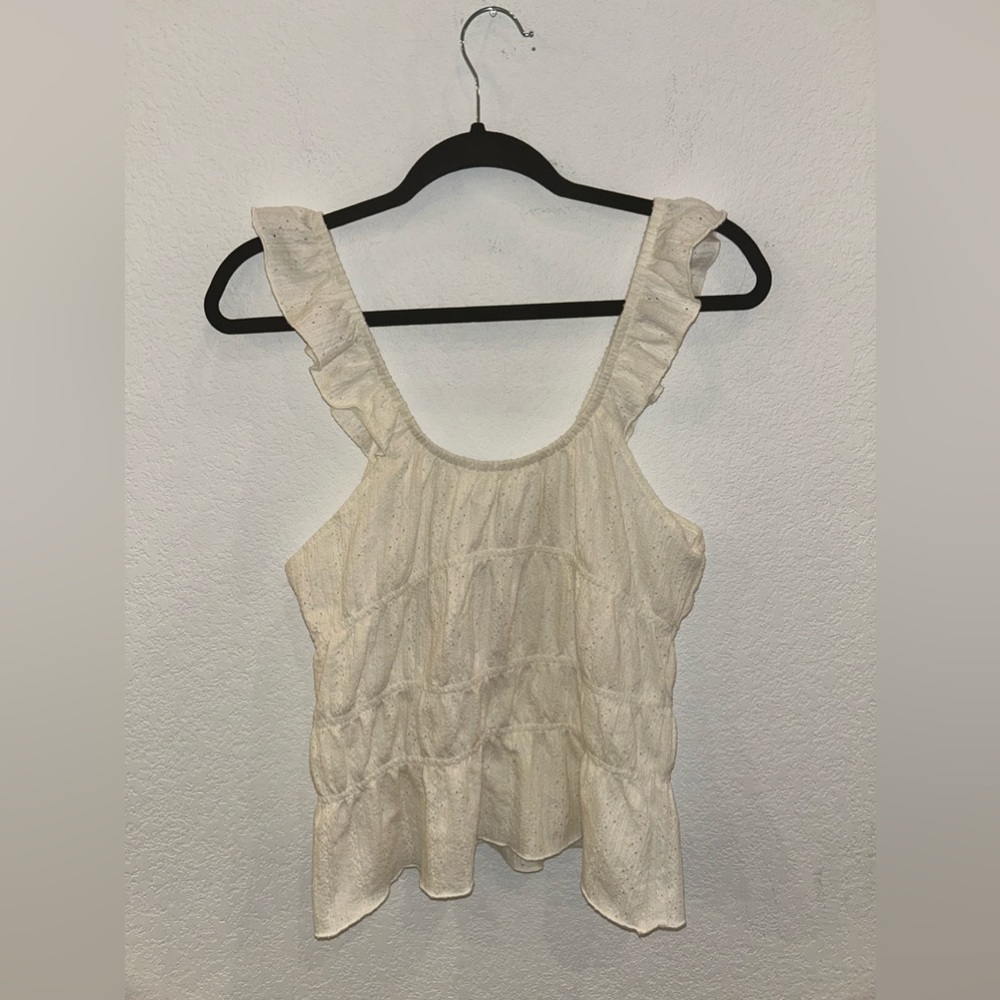 Topshop Ruffle Sleeve Tank Top Size 12